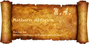 Mathern Alfonza névjegykártya
